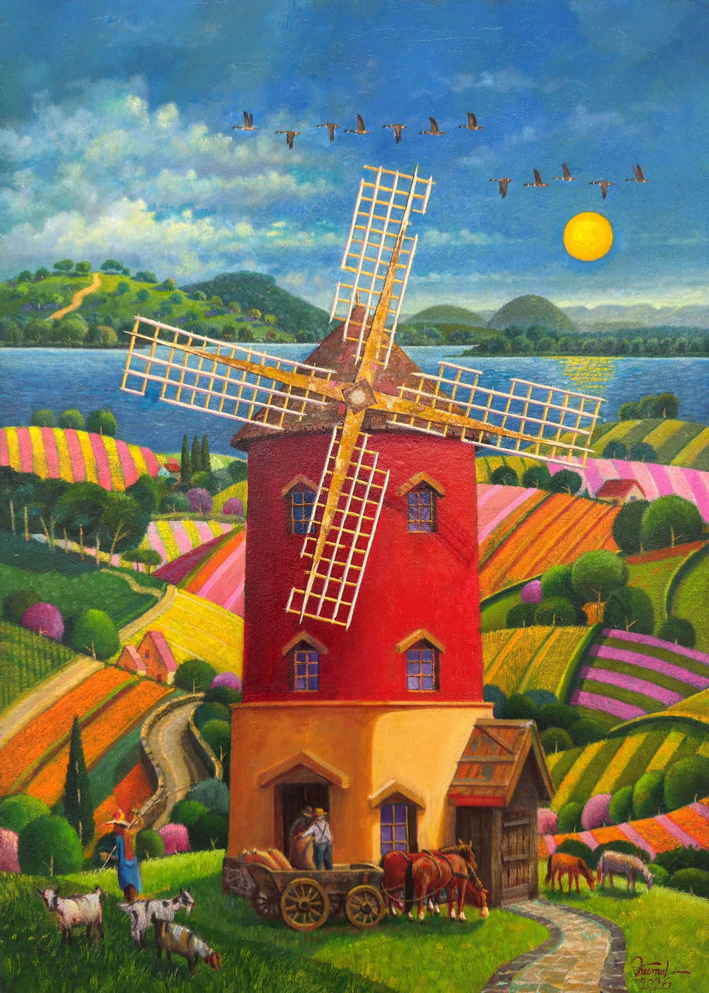 Windmill and Pasture Harmony