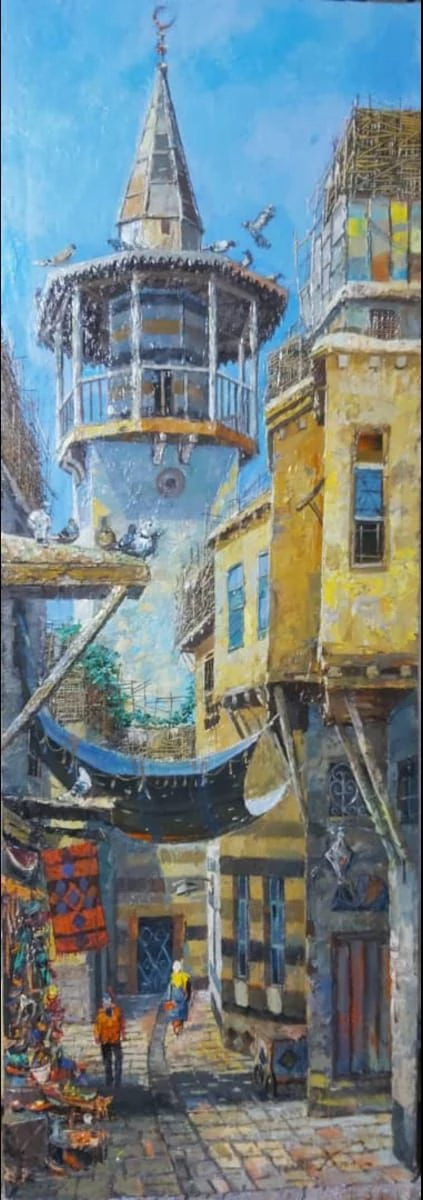 Charming Alleyway with a Historic Minaret