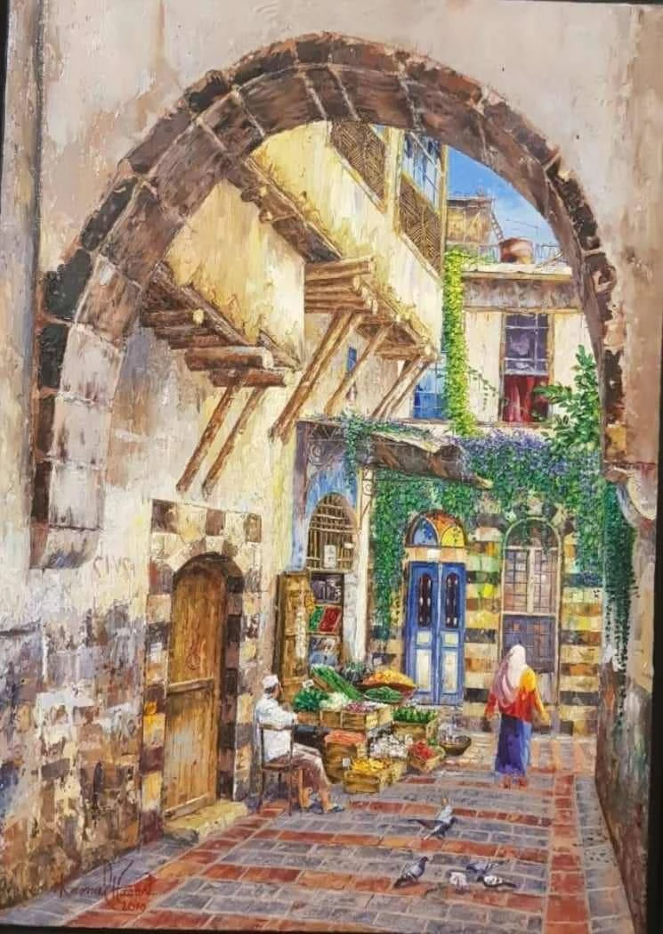 Charming Market Scene in a Historic Courtyard